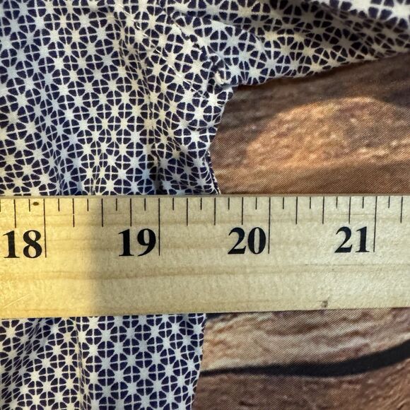 Tranquility Mayhem Mens S Button-Down Shirt Casual Long Sleeve Blue Patterned - Picture 7 of 9